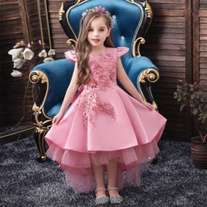 Vestido Niña Falda Hasta Suelo Con Mangas Voladoras TQE091