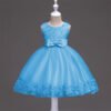 Vestido Niña Falda Con Bordo de Encaje Decorados de Flores TQE092