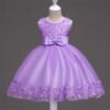 Vestido Niña Falda Con Bordo de Encaje Decorados de Flores TQE092