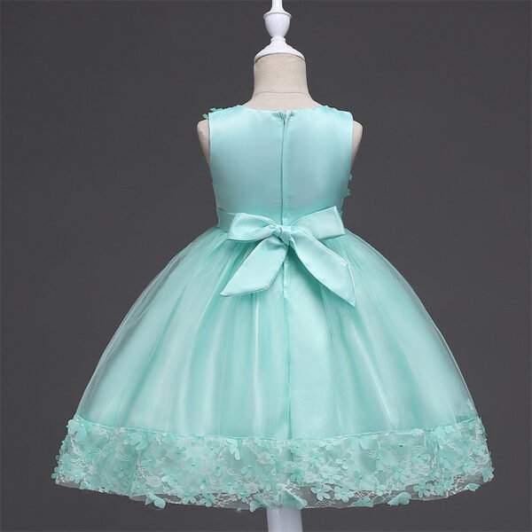 Vestido Niña Falda Con Bordo de Encaje Decorados de Flores TQE092