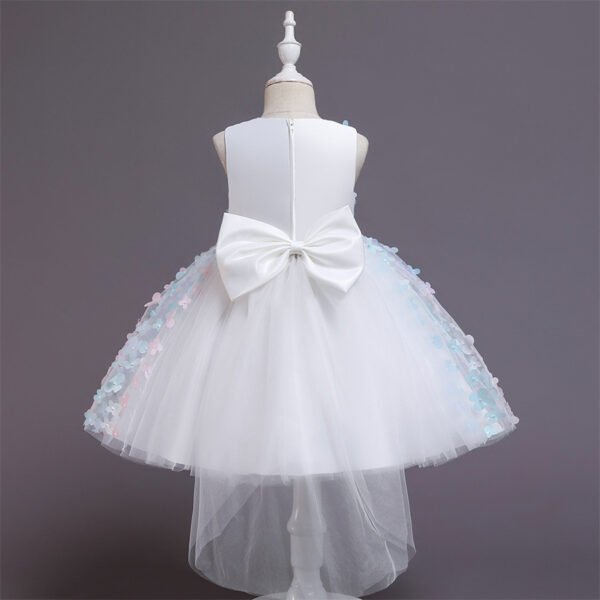 Vestido Niña Falda Decorados de Flores para Bautizo TQE093