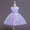 Vestido Niña Falda Decorados de Flores para Bautizo TQE093