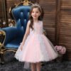 Vestido Niña Falda Decorados de Flores para Bautizo TQE093