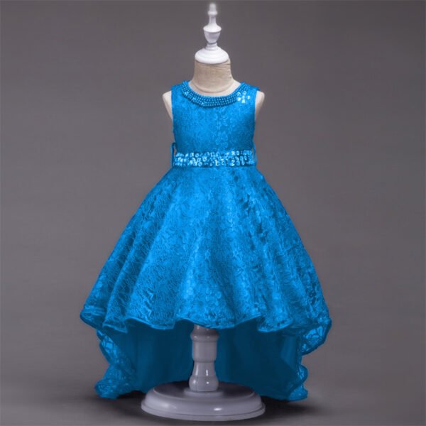 Vestidos de Niñas TQE095-6 Vestido Niña de Encaje Falda Hasta El Suelo TQE095