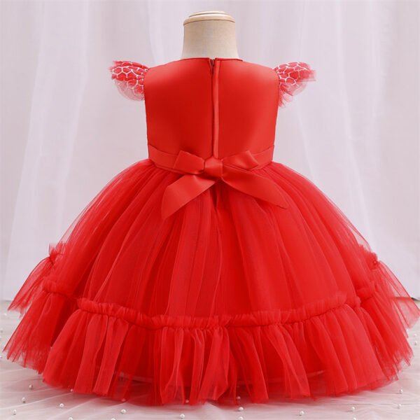 Clasico Vestido Niña de Gasa Agata de Talle Alto TQE096