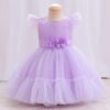 Clasico Vestido Niña de Gasa Agata de Talle Alto TQE096