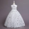 Vestido Niña Falda Larga Lentejuelas de Nieve para Primera Comunion TQE097