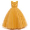 Elegante Vestido Niña Falda Larga para Primera Comunion TQE098