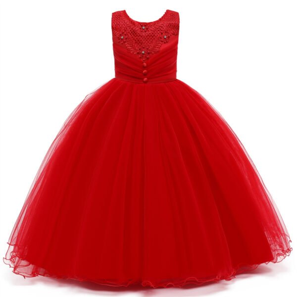 Vestidos de Niñas TQE098-4 Elegante Vestido Niña Falda Larga para Primera Comunion TQE098