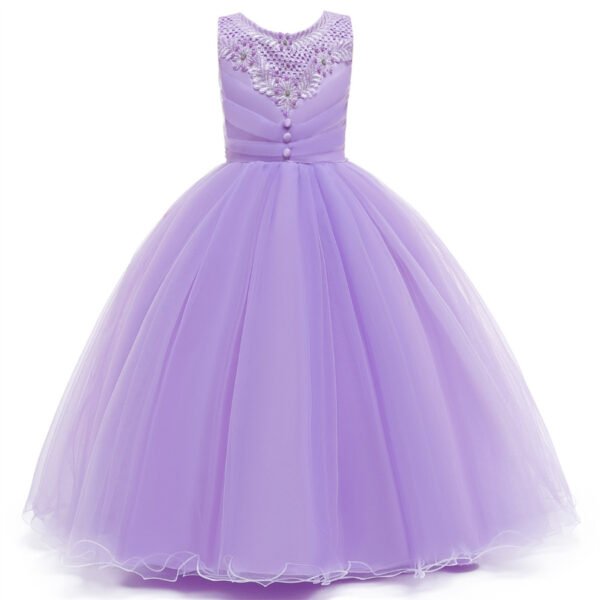 Vestidos de Niñas TQE098-5 Elegante Vestido Niña Falda Larga para Primera Comunion TQE098