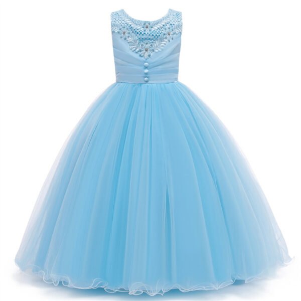 Vestidos de Niñas TQE098-6 Elegante Vestido Niña Falda Larga para Primera Comunion TQE098