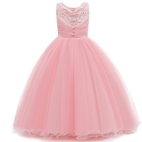 Vestidos de Niñas TQE098-7 Elegante Vestido Niña Falda Larga para Primera Comunion TQE098