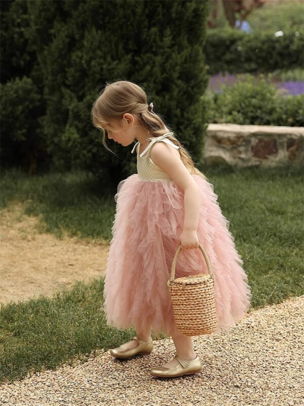 Largo Pink Tutu Vestido Niña TQL02