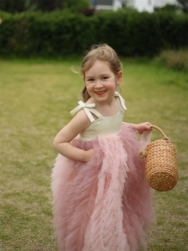 Largo Pink Tutu Vestido Niña TQL02