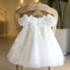 Vestido Niña de Una Pieza Mangas Abullonadas para Bautizo TQL03