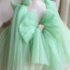 Mint Elegante Princesa Vestido Niña de Gasa Detalle Flor TQL06