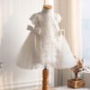 Blanco Vestido Niña de Una Pieza de Gasa para Bautizo TQL07