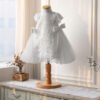 Blanco Vestido Niña de Una Pieza de Gasa para Bautizo TQL07