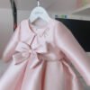 Elegante Blush Vestido Niña de Raso Con Abrigo de Mismo Estilo TQL13