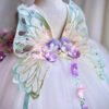 Blanco Elegante Princesa Vestido Niña de Gasa Detalle Flor TQL14