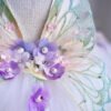 Blanco Elegante Princesa Vestido Niña de Gasa Detalle Flor TQL14