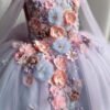 Lila Elegante Princesa Vestido Niña de Gasa Detalle Flor TQL15