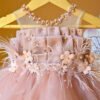 Amable Pink Tutu Vestido Niña Sin Mangas Detalles Perlas TQL16