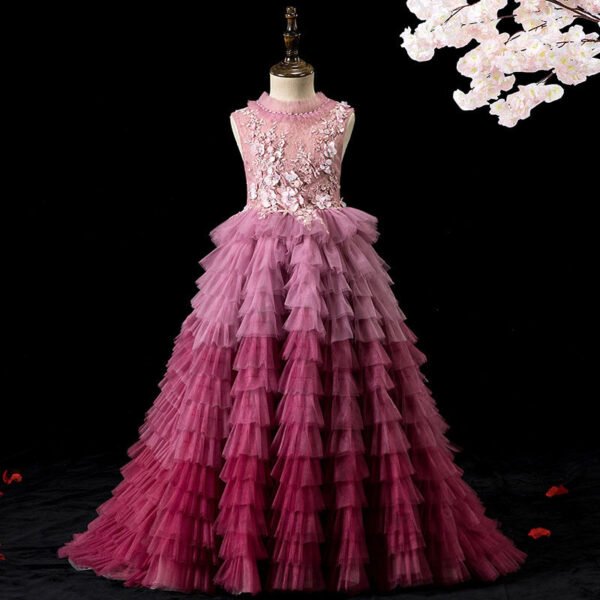 Lujoso Tutu Vestido Niña de Banquete Sin Mangas TQL18