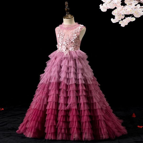 Lujoso Tutu Vestido Niña de Banquete Sin Mangas TQL18