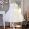Elegante Vestido Niña de Gasa con Gran Moño para Bautizo Primera Comunion TQL20