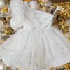 Vestido Niña en Moda Falda de Un Hombro Detalle Lentejuelas TQL22