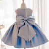 Clasico Baby Blue Vestido Niña de Raso Sin Mangas TQL25