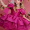 Basmarti Vestido Niña de Rado Gran Moños de Hombro para Bautizo TQL27