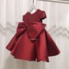 Burgundy Elegante Vestido Niña de Raso TQL31