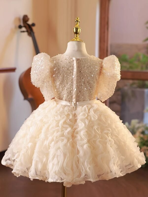 Vestido Niña Pegado Perla Manuales para Bautizo TQL36