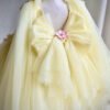 Amarillo Elegante Princesa Vestido Niña de Gasa Detalle Flor TQL37