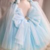 Blue Elegante Princesa Vestido Niña de Gasa Detalle Flor TQL38