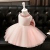Elegante Vestido Niña Detalle Perla Pink TQL39