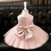 Elegante Vestido Niña Detalle Perla Pink TQL39