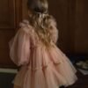 Elegante Blush Vestido Niña de Gasa TQL41