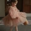 Elegante Blush Vestido Niña de Gasa TQL41