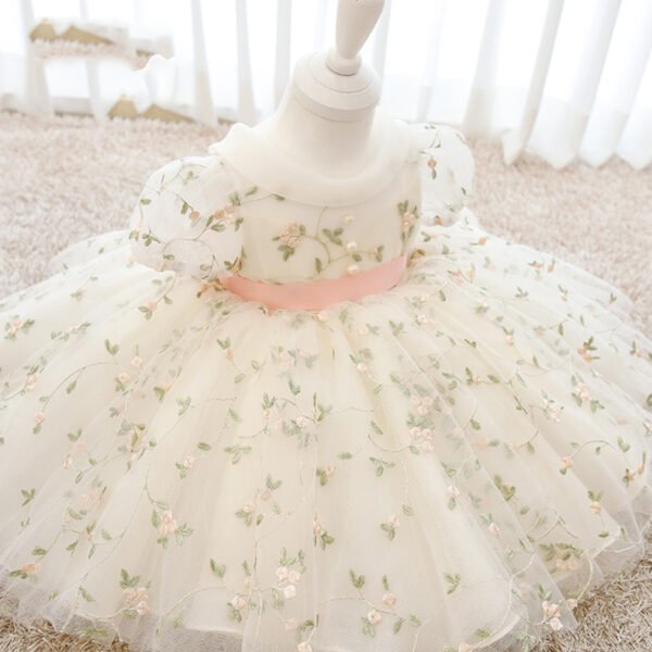 Amable Vestido Niña Bordado Flor TQL46