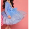 Elegante Pink Vestido Niña Lentejuelas y Falta de Gasa TQL47