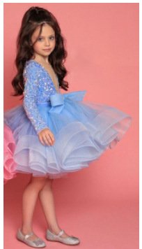 Elegante Pink Vestido Niña Lentejuelas y Falta de Gasa TQL47
