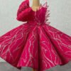 Lujoso Vestido Niña de Cena Pegados Pedrerias Manuales TQL49