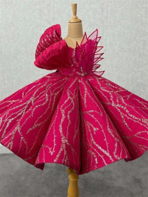 Lujoso Vestido Niña de Cena Pegados Pedrerias Manuales TQL49