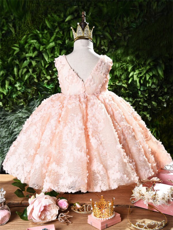 Vestido Niña Manual Detalle Flor TQL50