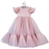 Elegante Jupiter Largo Vestido Niña Mangas Voladoras para Bautizo Primera Comunion TQL51