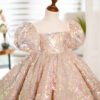 Elegante Vestido Niña Lentejuelas Falda de Colores TQL52