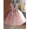 Pink Gran Moño Vestido Niña con Espalda Abierta TQL53